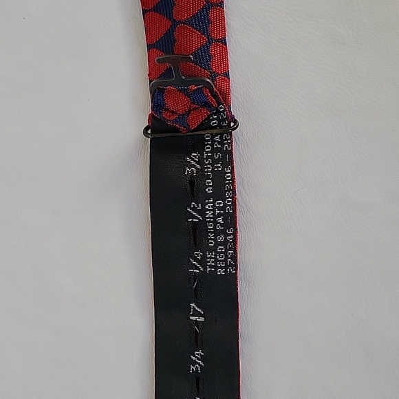 Ben Silver Cravate Red Blue Heart Adjustable Self Tie Bow Tie - Picture 4 of 8
